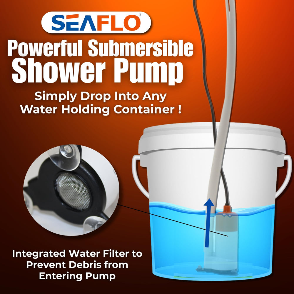 SEAFLO quick-connect shower head enabling fast setup