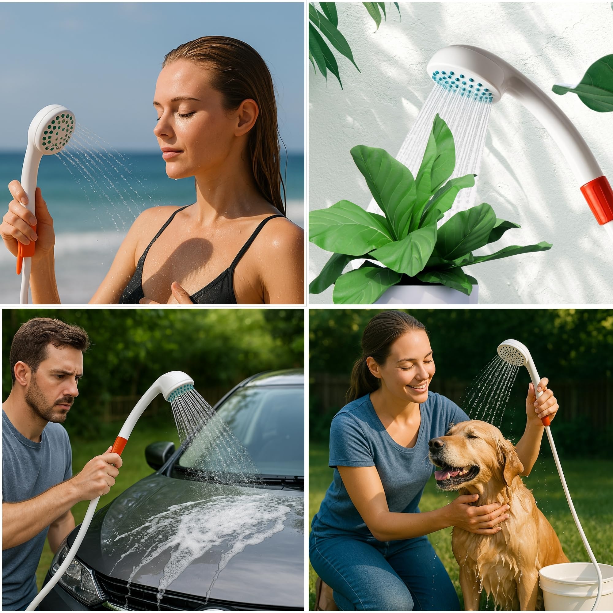 SEAFLO suction mount in use for hands-free showering on a vehicle