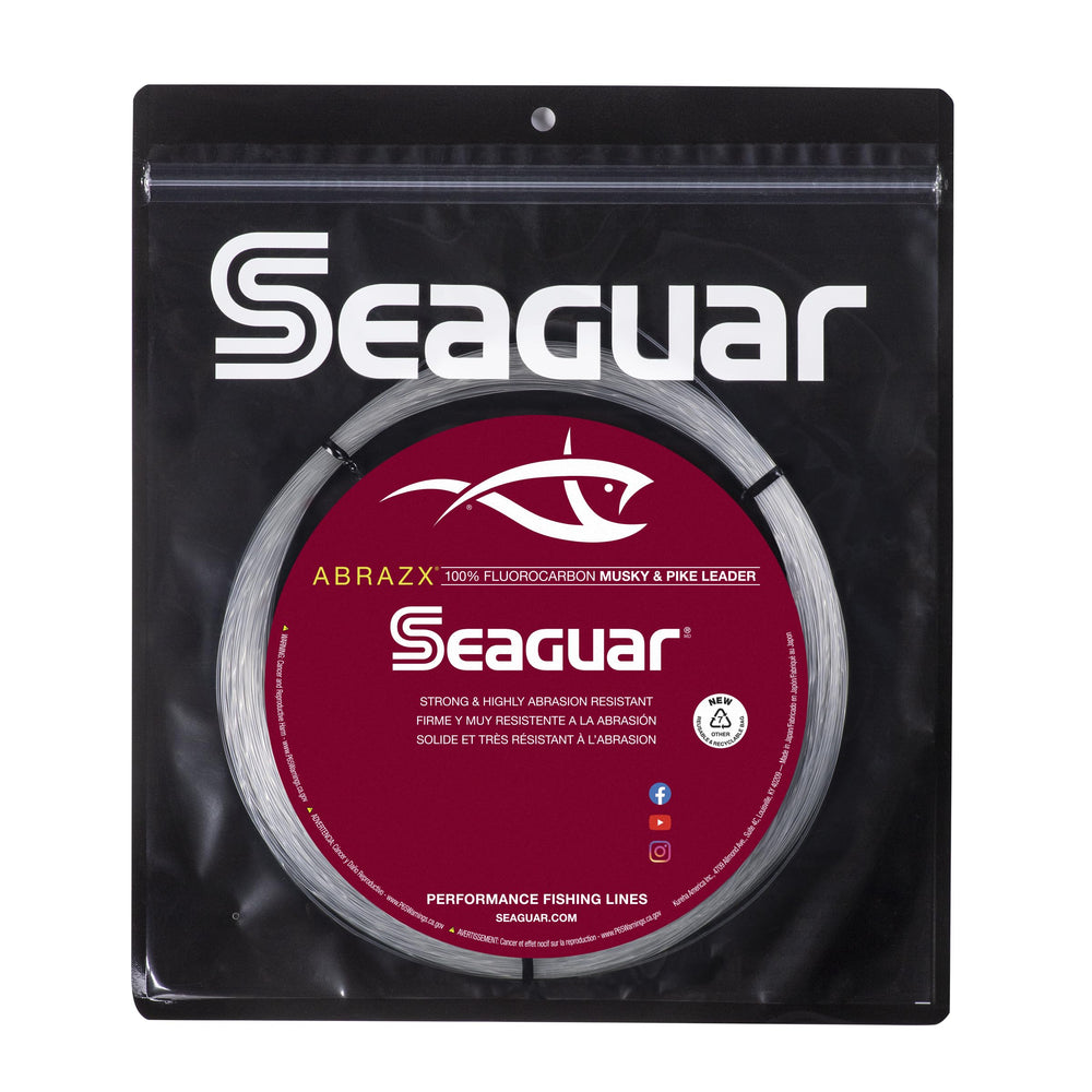 Seaguar AbrazX musky/pike line, 90lb, 25yds, ready for heavy cover fishing.