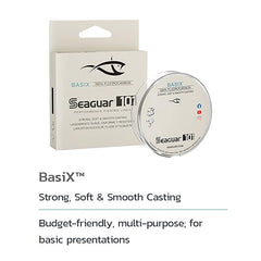 Seaguar Basix invisible-underwater line reduces visibility for stealth presentations.
