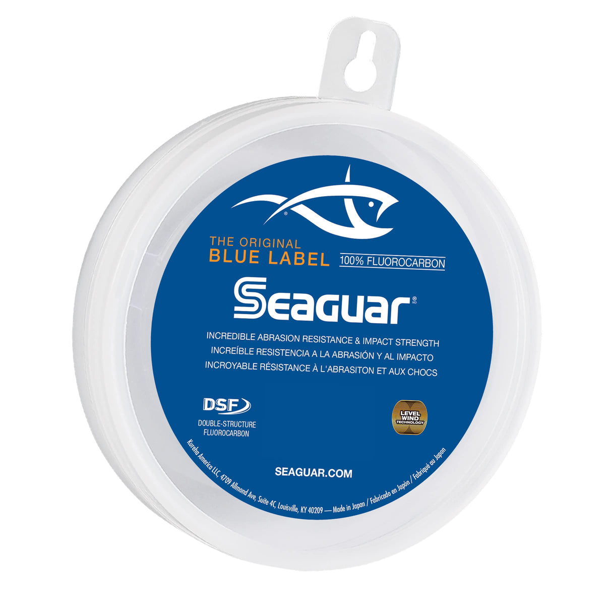 Seaguar Blue Label leader setup shows a clean knot for reliable bait presentation.