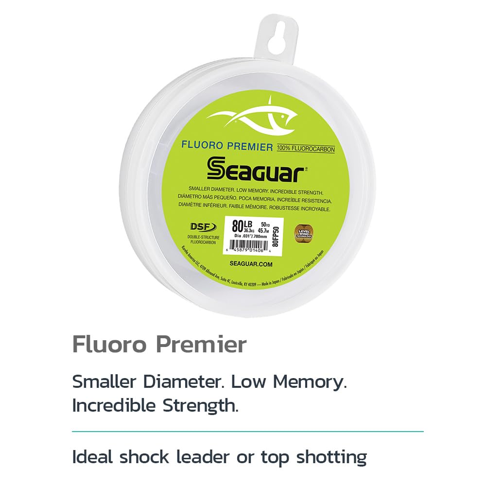 Seaguar Fluoro Premier clarity-diameter highlights thinner line for leader-shy bites