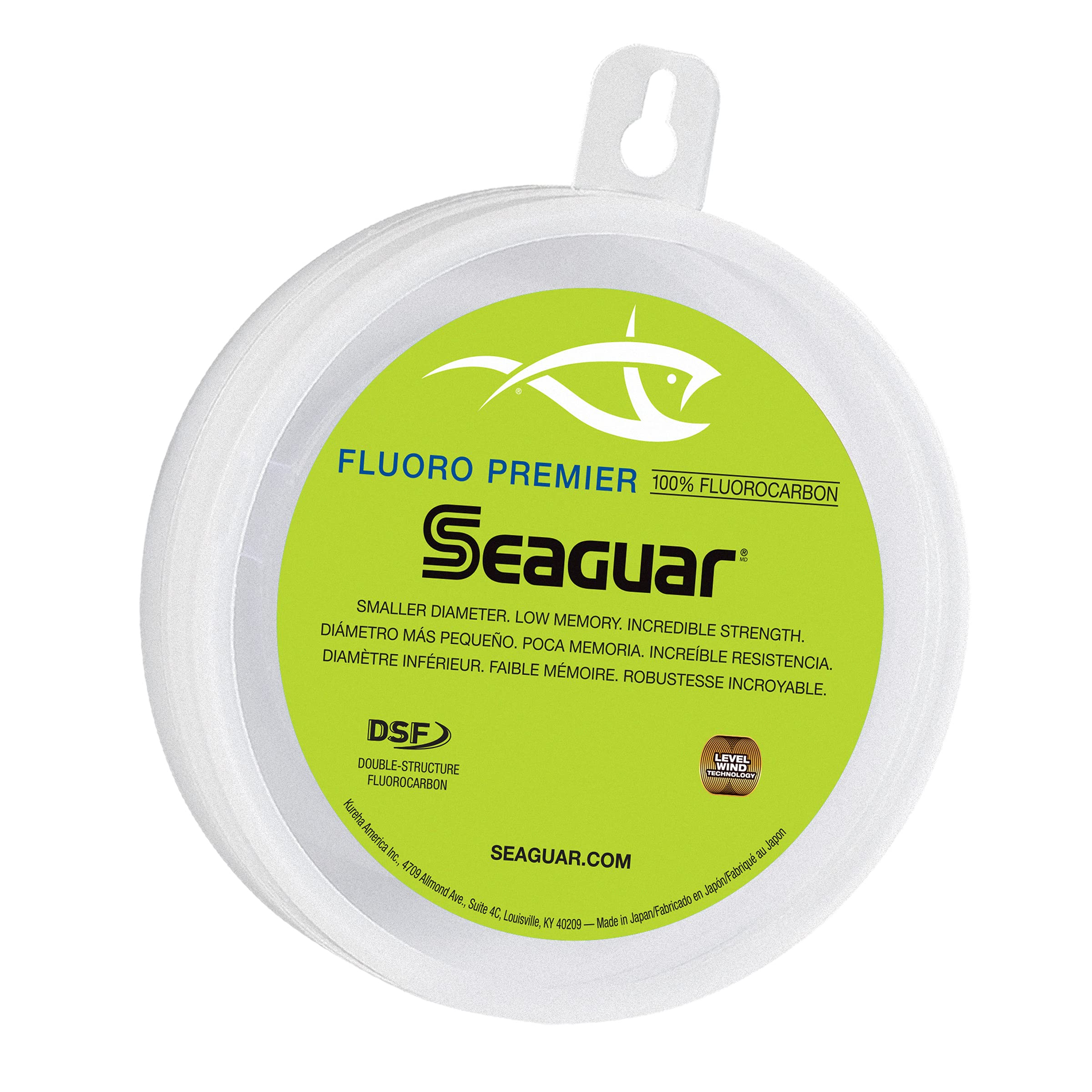 Seaguar Fluoro Premier spool 40lb 50yds shows compact line for clear-water fishing
