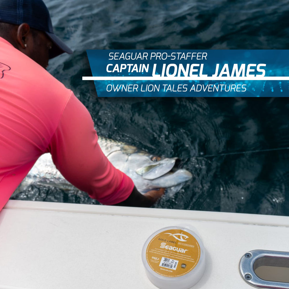 Seaguar Gold Label trusted saltwater leader for big-game conditions.