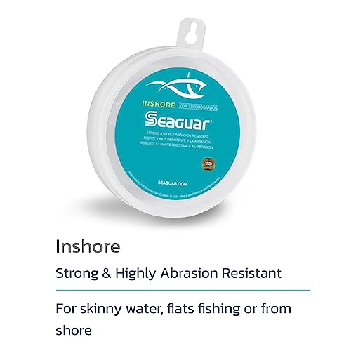 Seaguar In Shore close-up shows abrasion resistance against rocks and docks.