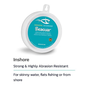 Seaguar In Shore close-up shows abrasion resistance against rocks and docks.