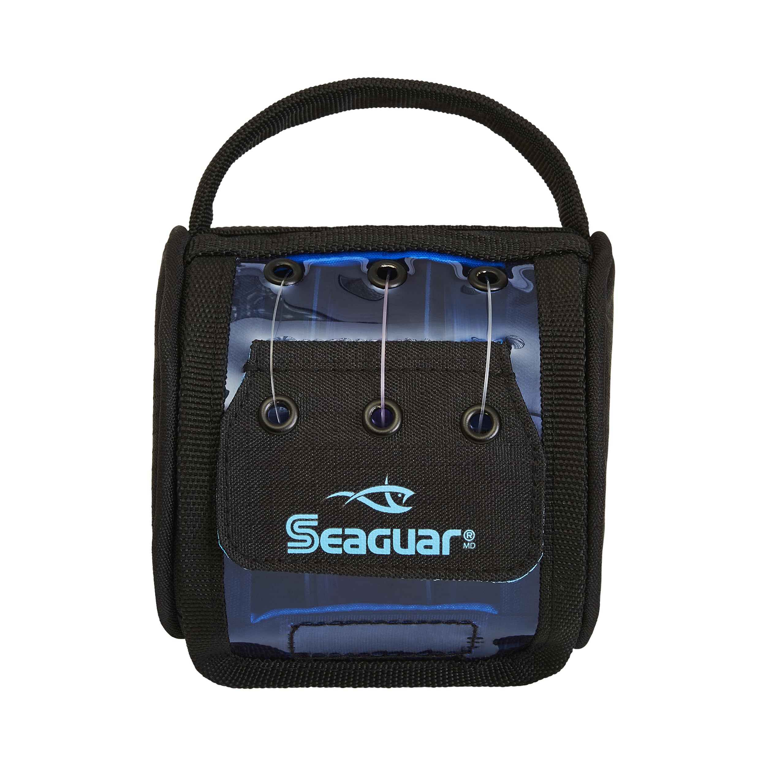 Seaguar Leader Feeder compact design holding three small spools for shore fishing.