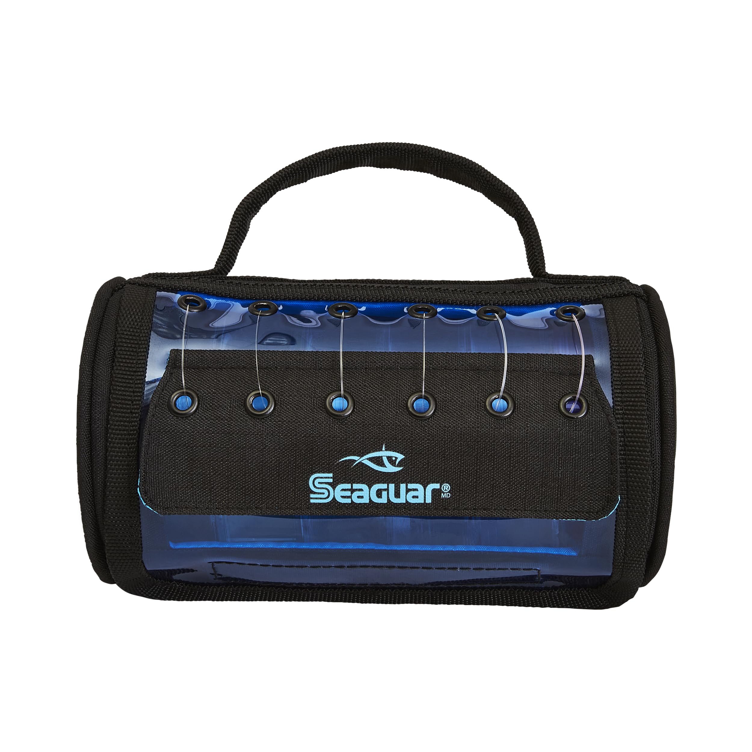 Seaguar leader-spool storage case safeguards spools in a compact weather-resistant pouch