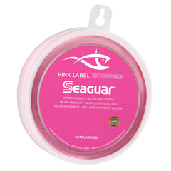 Seaguar Pink Label 150lb 25yds fluorocarbon leader for rugged saltwater and freshwater setups.