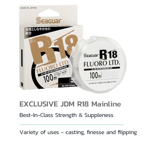 Seaguar R18 soft-supple mainline for smooth casting and easy line flow.