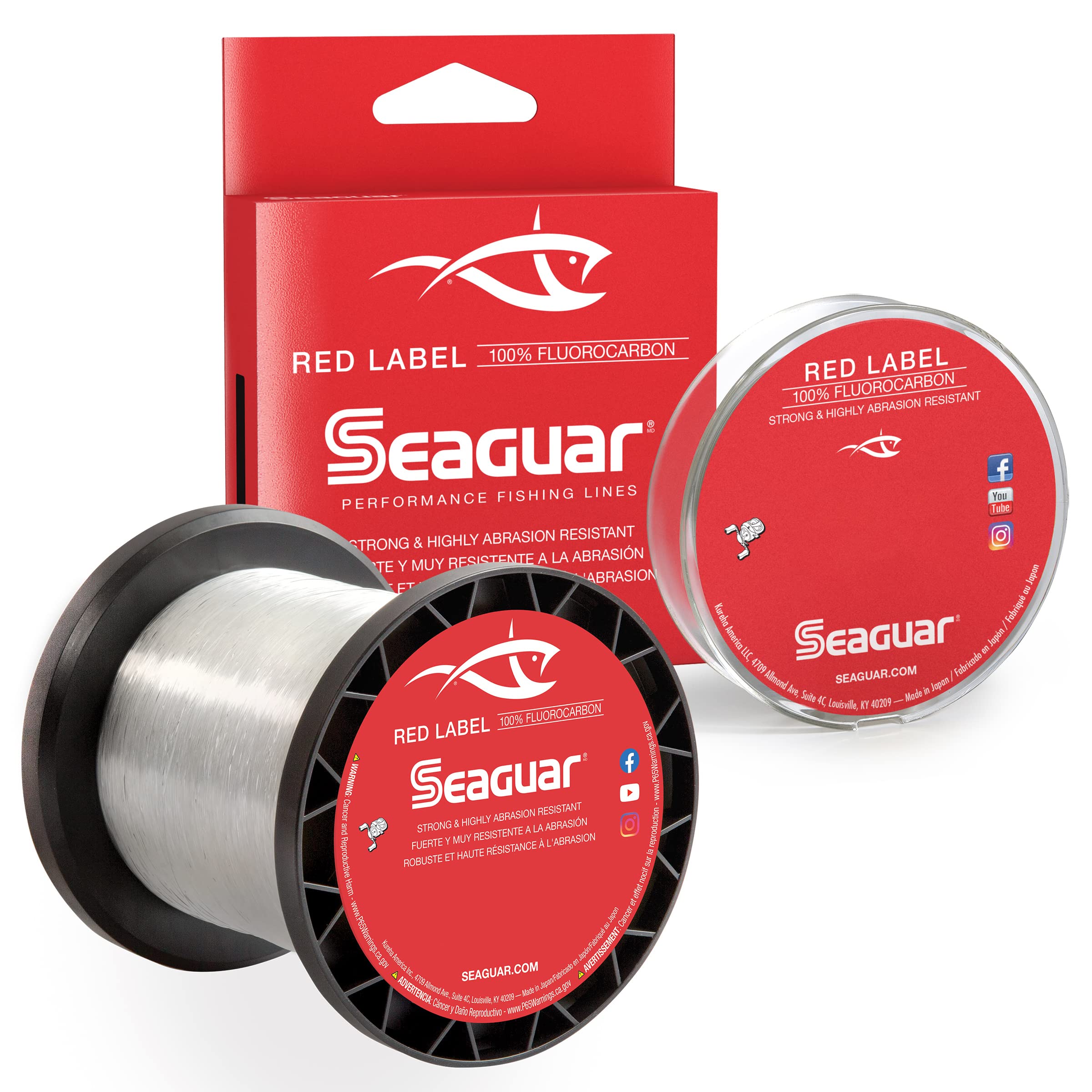 Seaguar Red Label fluorocarbon line on a 1000-yard spool, delivering strong, reliable casts.