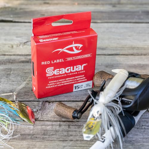 Red Label fluorocarbon line with 17 lb test for versatile freshwater use.