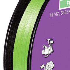 Seaguar Smackdown flash green casting photo shows quiet, smooth line flow through guides.