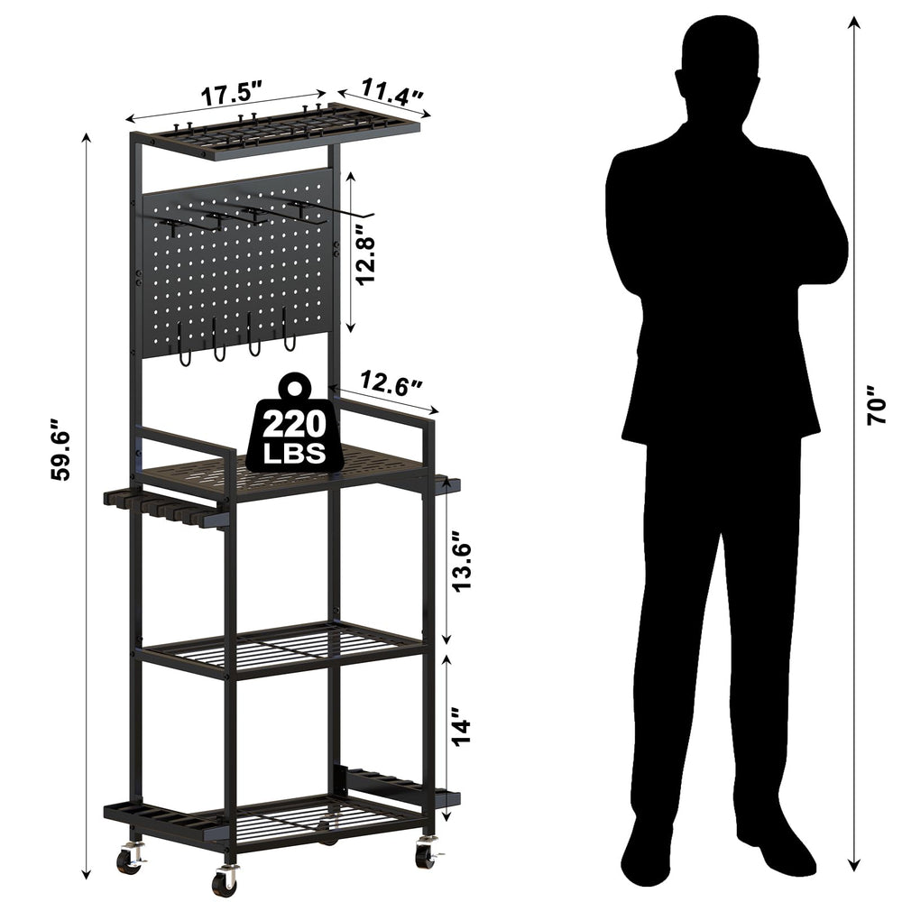SEEAHEAD pegboard-utility view shows customizable hooks for tackle and line spools.
