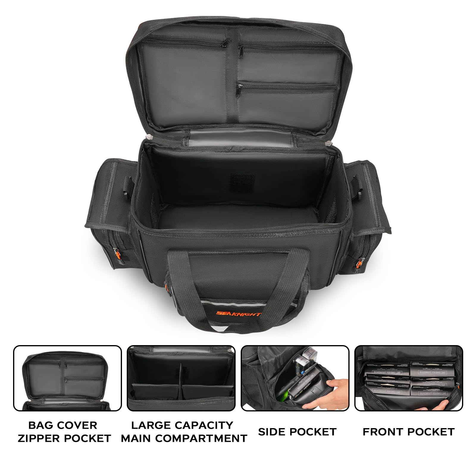 Three external zipper pockets for smaller gear