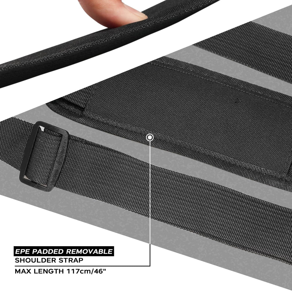 Carrying handle and padded shoulder strap for comfort