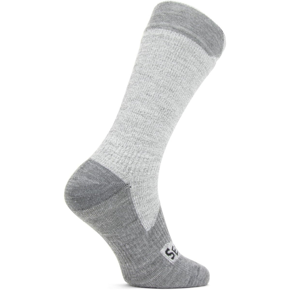 SEALSKINZ Raynham All Weather Mid Grey full sock on model for all-weather use.