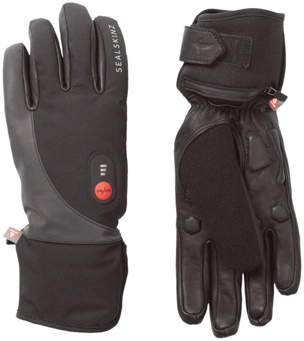 Sealskinz Upwell heated glove top view, waterproof warmth for cold rides