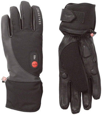 Sealskinz Upwell heated glove top view, waterproof warmth for cold rides