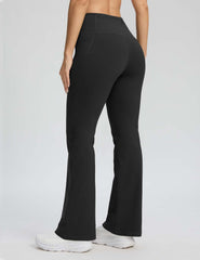 Seamaid women's winter thermal flare leggings side pocket highlighting secure storage.