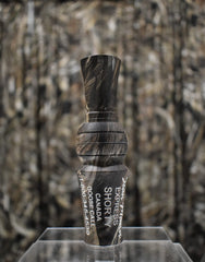 Sean Mann Outdoors Express Shorty World Champion camo close-up shows durable molded construction for field use.