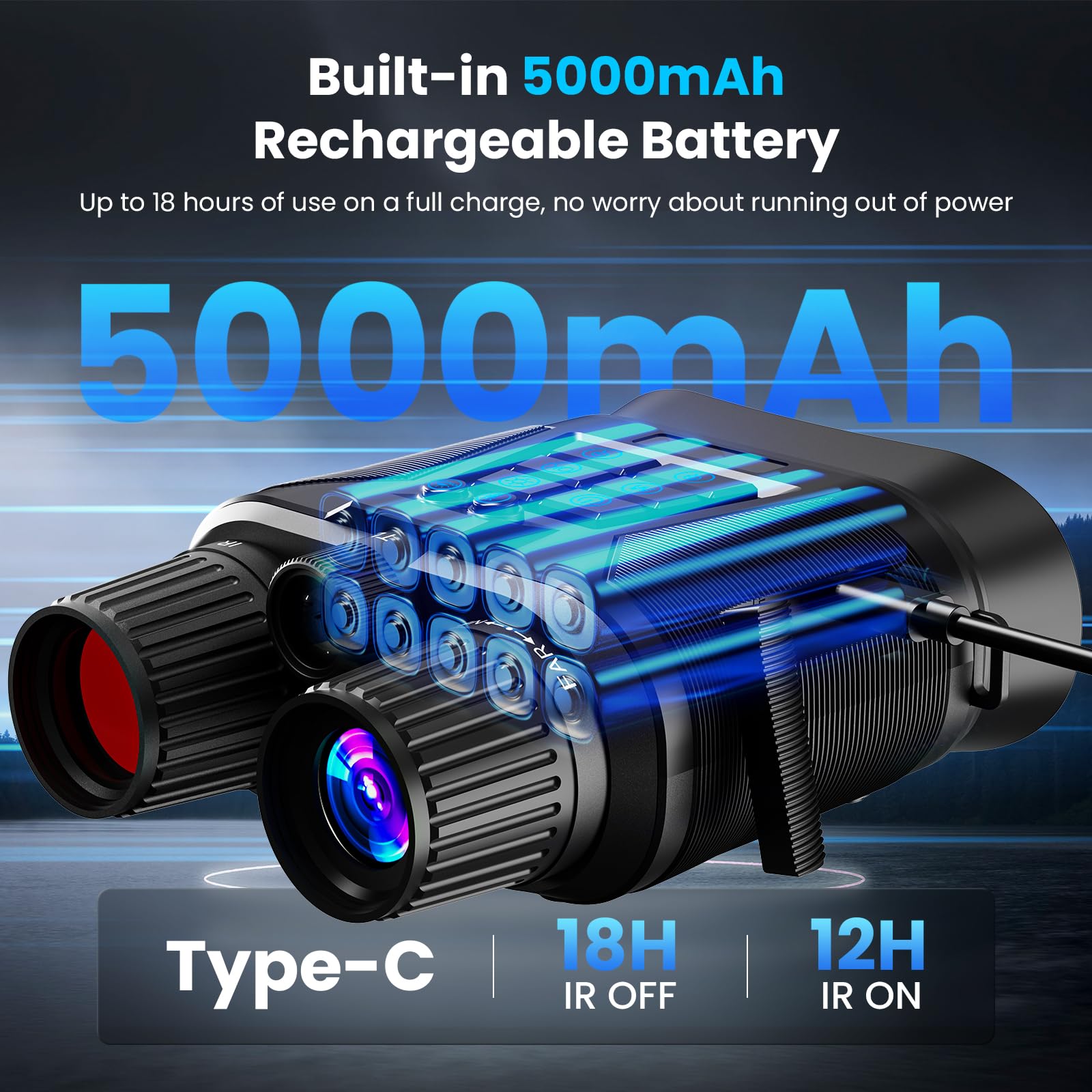Seanme 5000mAh battery supports long sessions with extended standby time