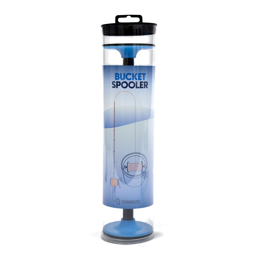SeaQualizer Bucket Spooler submerged in water for even tension and reduced line friction.
