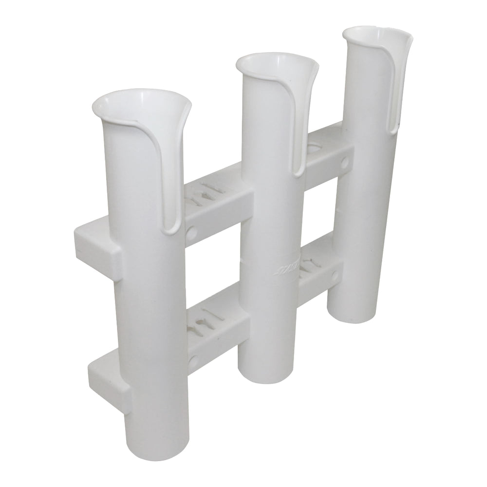 SeaSense 3-Rack rod holder on boat keeps fishing poles neatly organized.