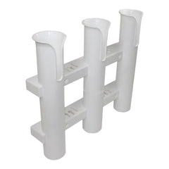 SeaSense 3-Rack rod holder on boat keeps fishing poles neatly organized.