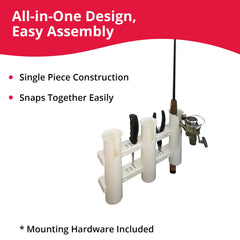 SeaSense 3-Rack rod holder shows snap-together design for quick setup.