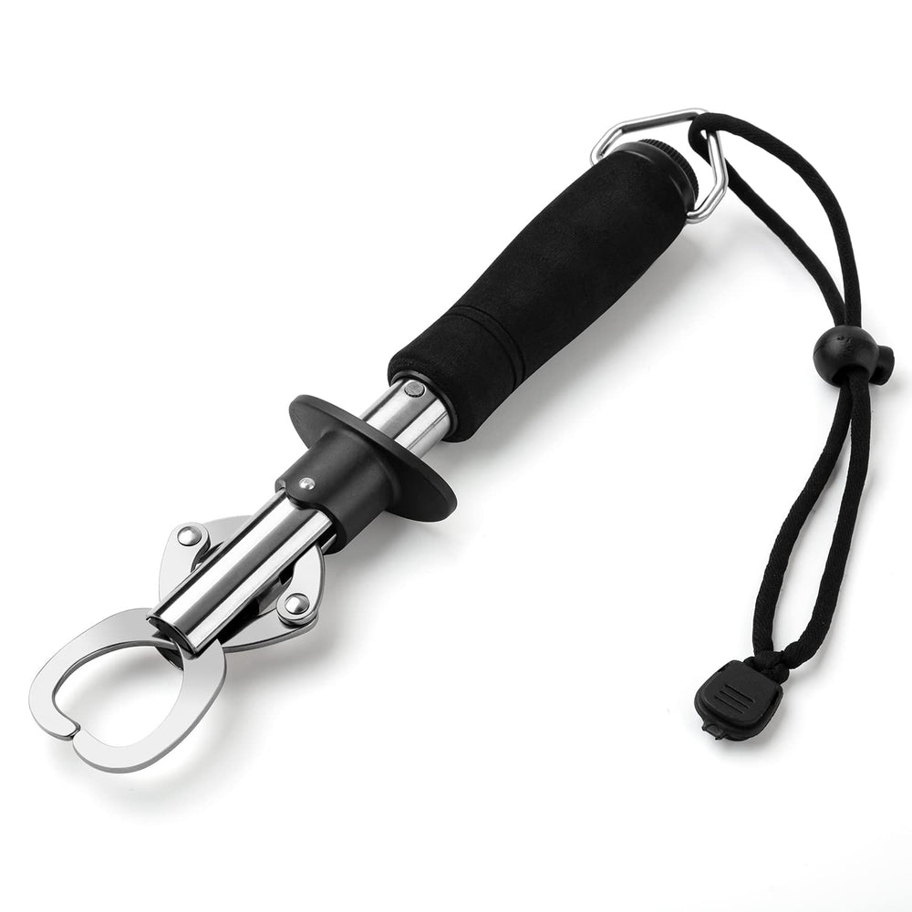 SEASHARK Fish Lip Gripper 9.6-inch stainless steel with weight scale - front view