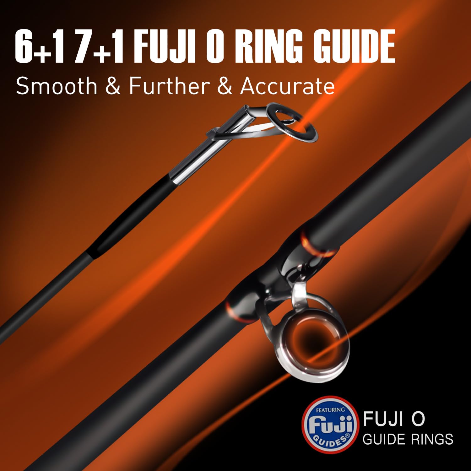 SEASIR Black Arrow Fuji guides ensure smooth line movement and reduced friction.