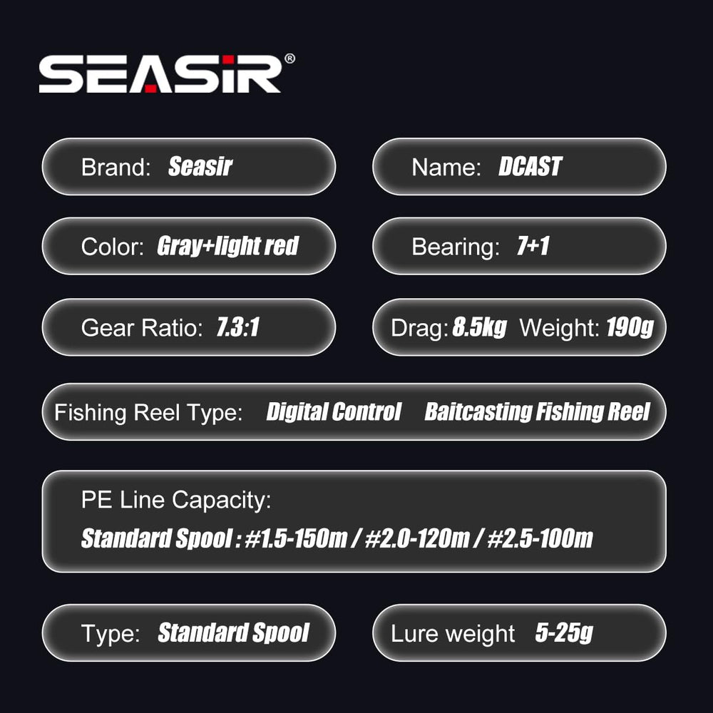 SEASIR DCast brass main gear with dual bearings ensures longevity.