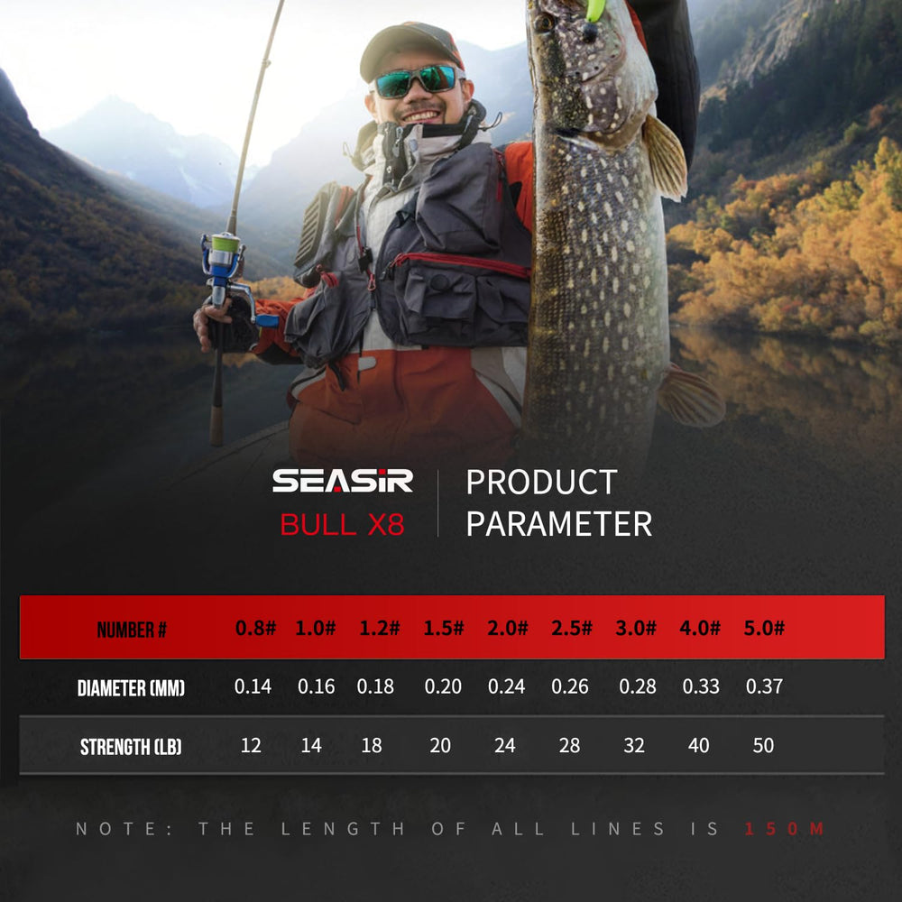 SEASIR X8 12lb braided line 0.14mm