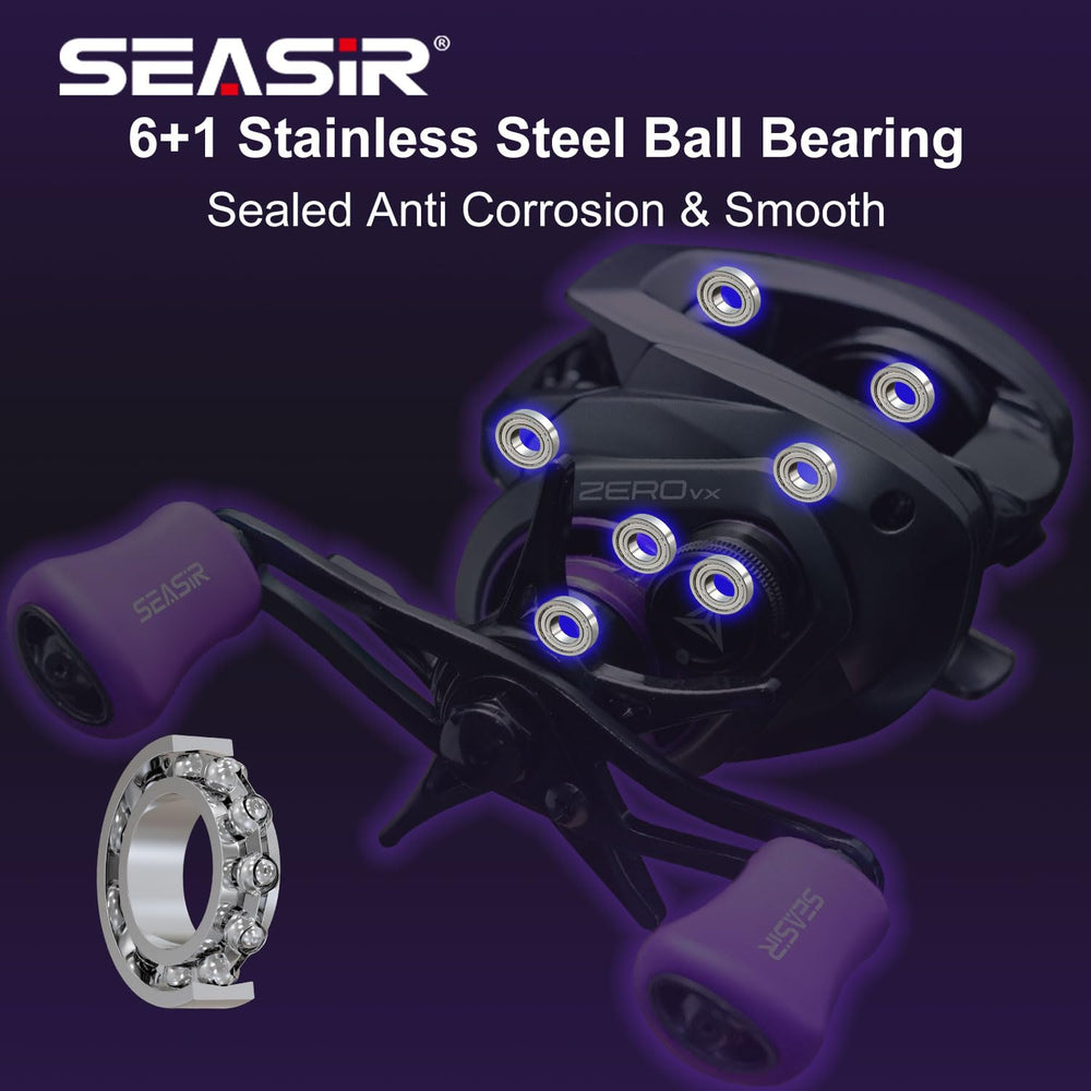 Close-up of drag adjustment on SEASIR Zero VX baitcasting reel