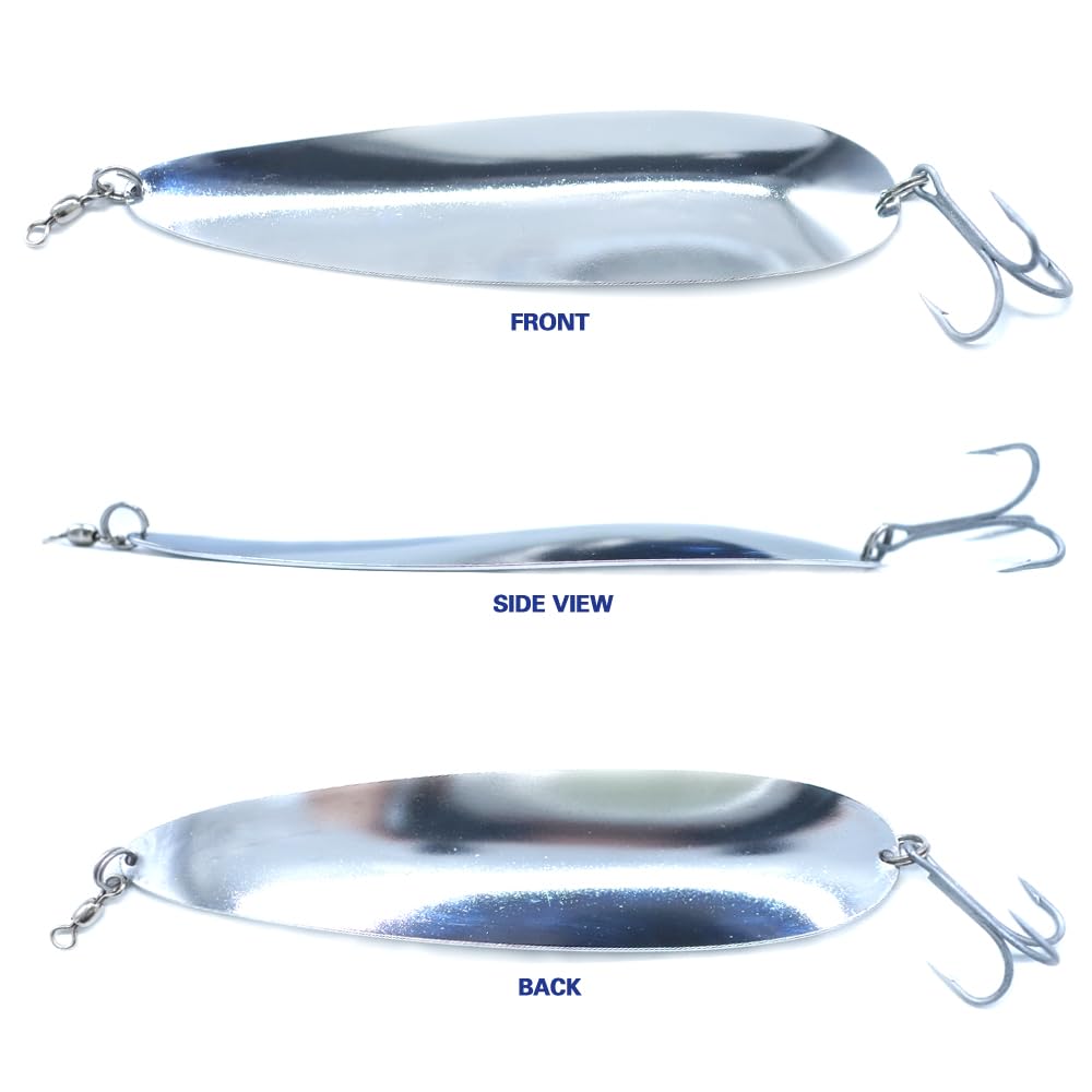 SEASKY Flutter Spoon 7in (3oz) in Yellow/Chrome Silver – Saltwater Lure