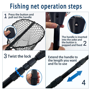 Large rubber net suitable for freshwater and saltwater fishing