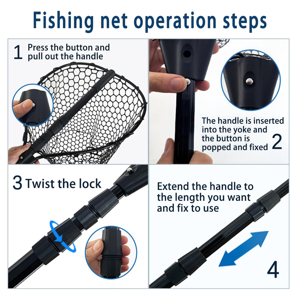 Large rubber net suitable for freshwater and saltwater fishing