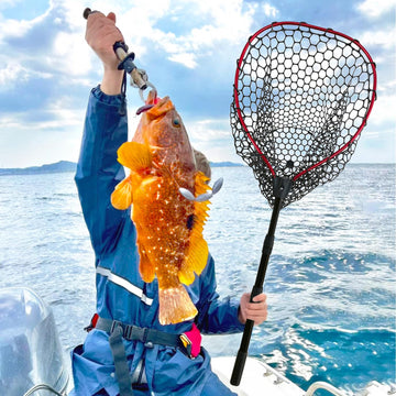 Foldable and lightweight SEASPRO fishing net ready for storage