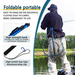 SEASPRO landing net with 6061 aluminum frame withstands rugged use.