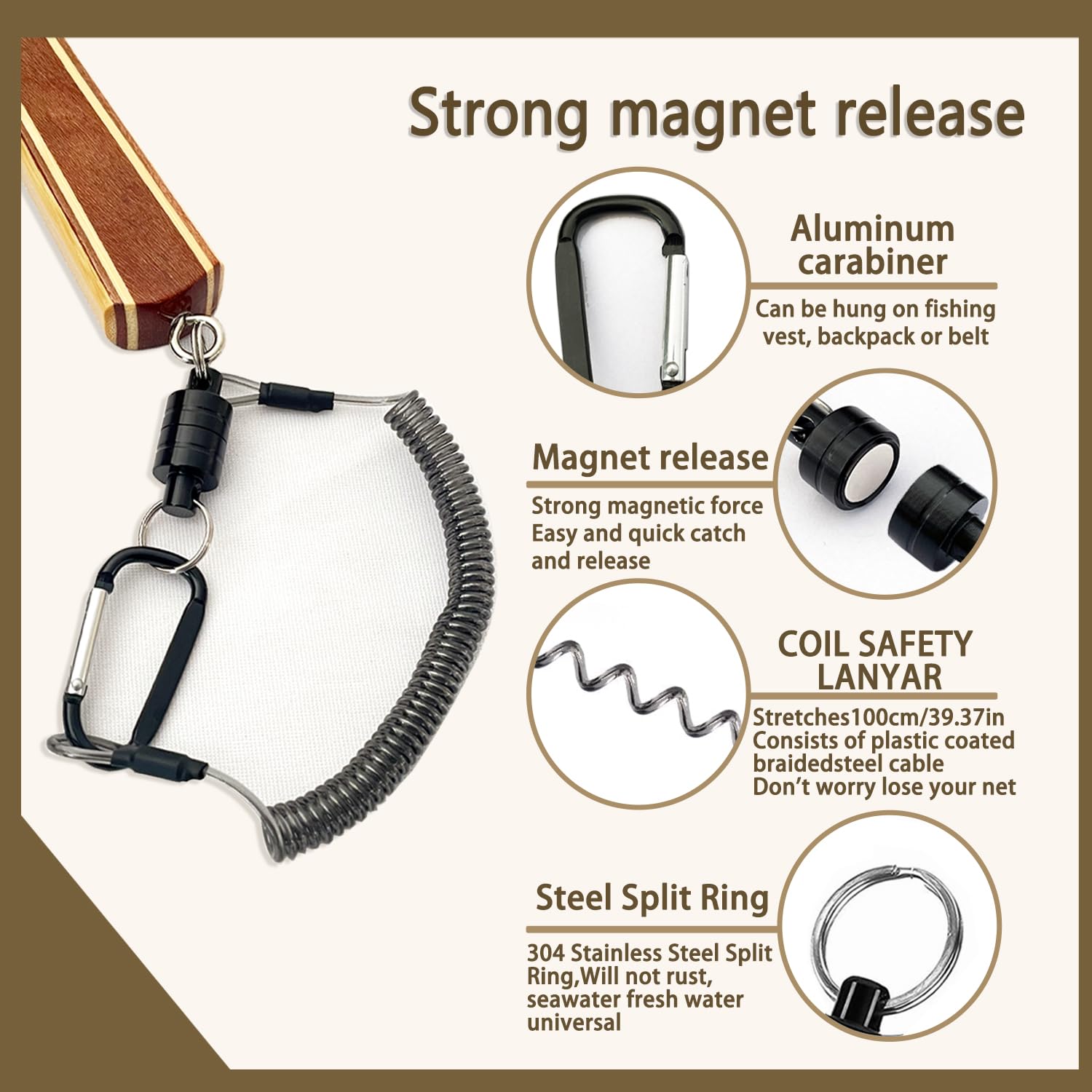 SEASPRO landing net magnetic release system