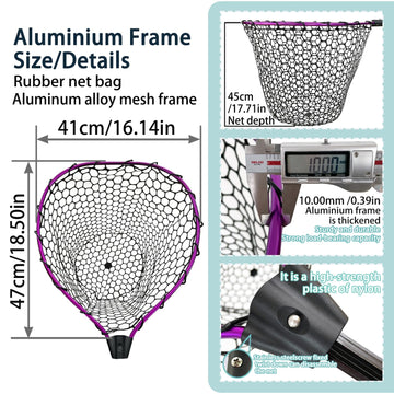 SEASPRO Purple telescoping net folds compactly for easy transport and storage