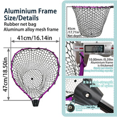SEASPRO Purple telescoping net folds compactly for easy transport and storage