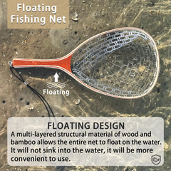 Close-up of SEASPRO trout net soft rubber mesh