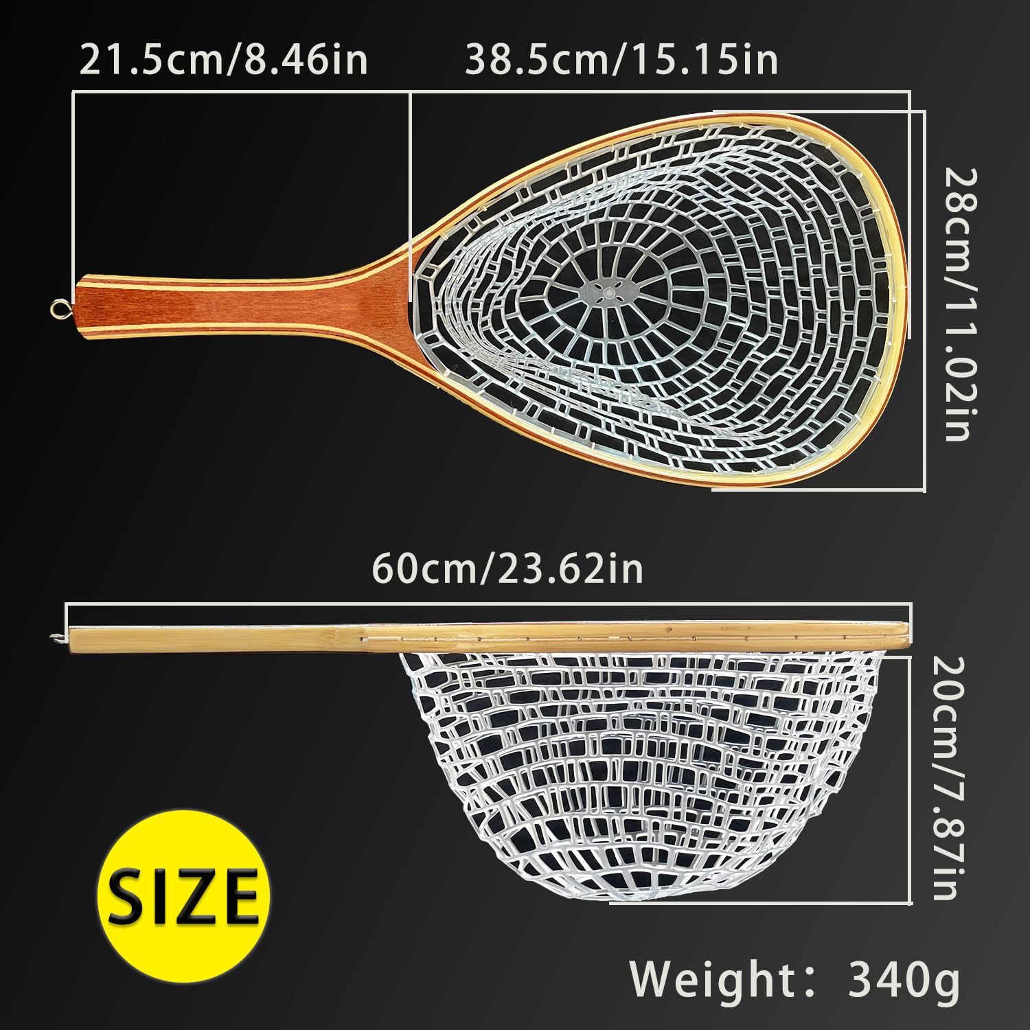 Wooden frame and handle of SEASPRO trout net