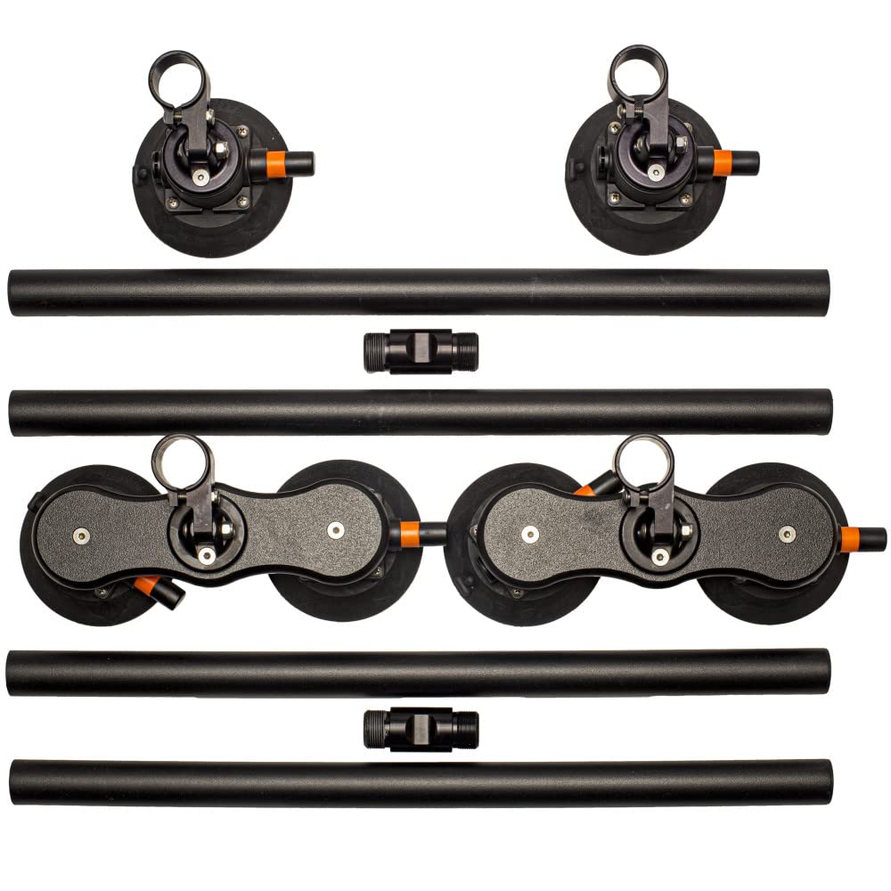 SeaSucker 48-inch Monkey Bars cross bars on a roof with vacuum mounts for versatile gear