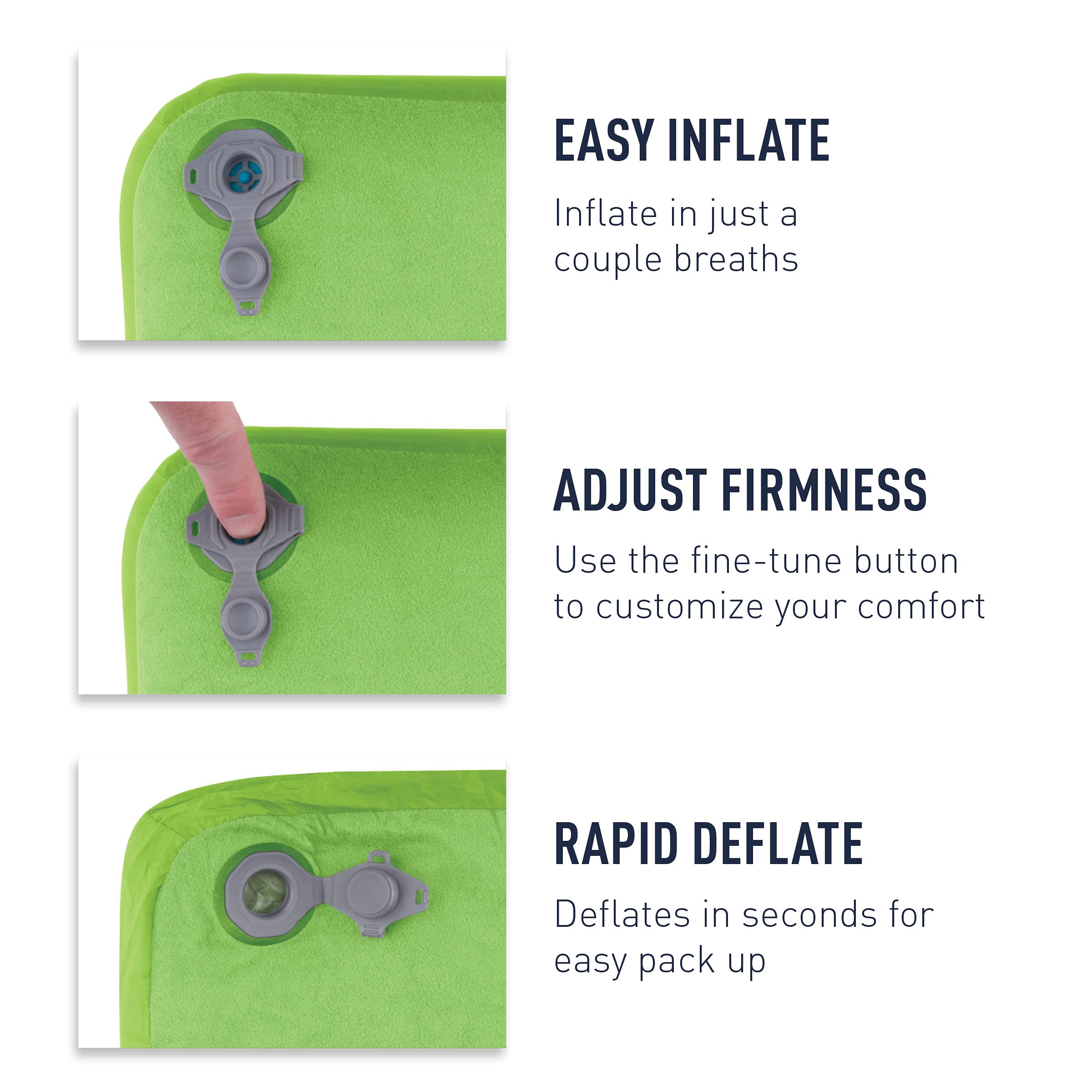 Sea to Summit Aeros Down Inflatable Pillow with PillowLock secures on mats