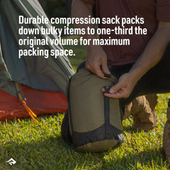 Sea to Summit 35L compression sack closed flap seals contents securely