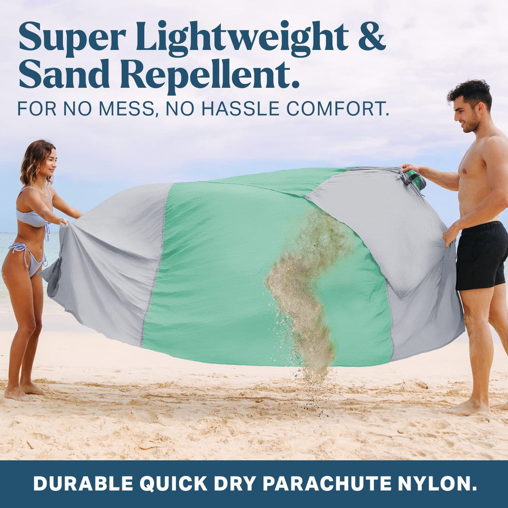 Seaview 180 ripstop nylon blanket dries fast, ideal for active seaside days.