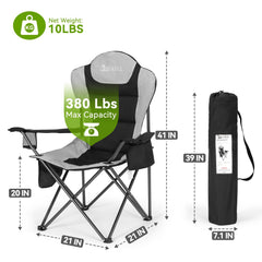 Seazul chair 380 lb capacity highlights durable, sturdy use